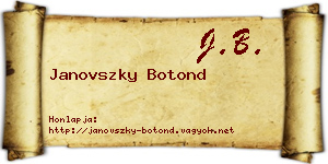 Janovszky Botond névjegykártya